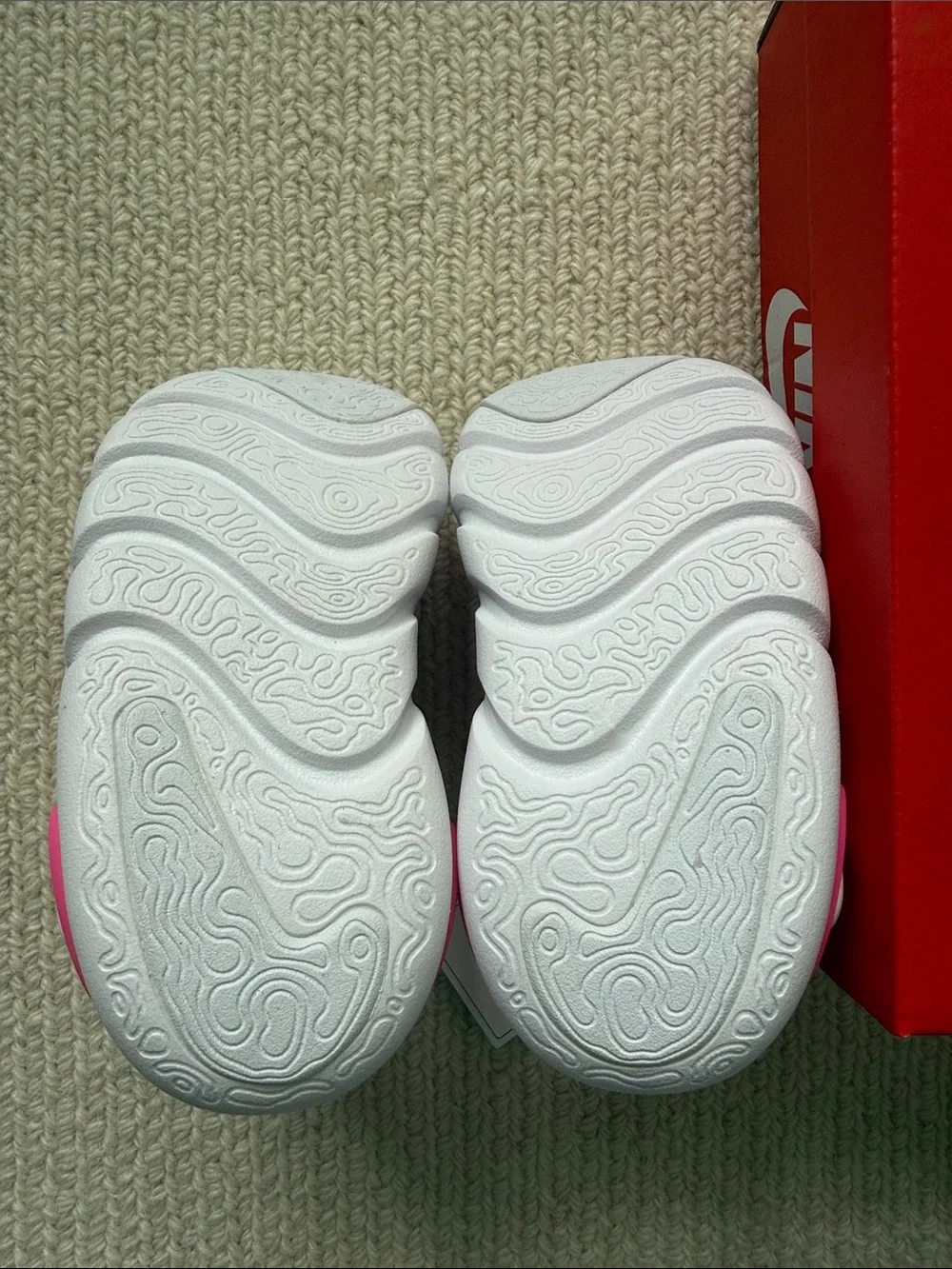 Nike Kids Pink and White Slip-On Cruiser Shoes